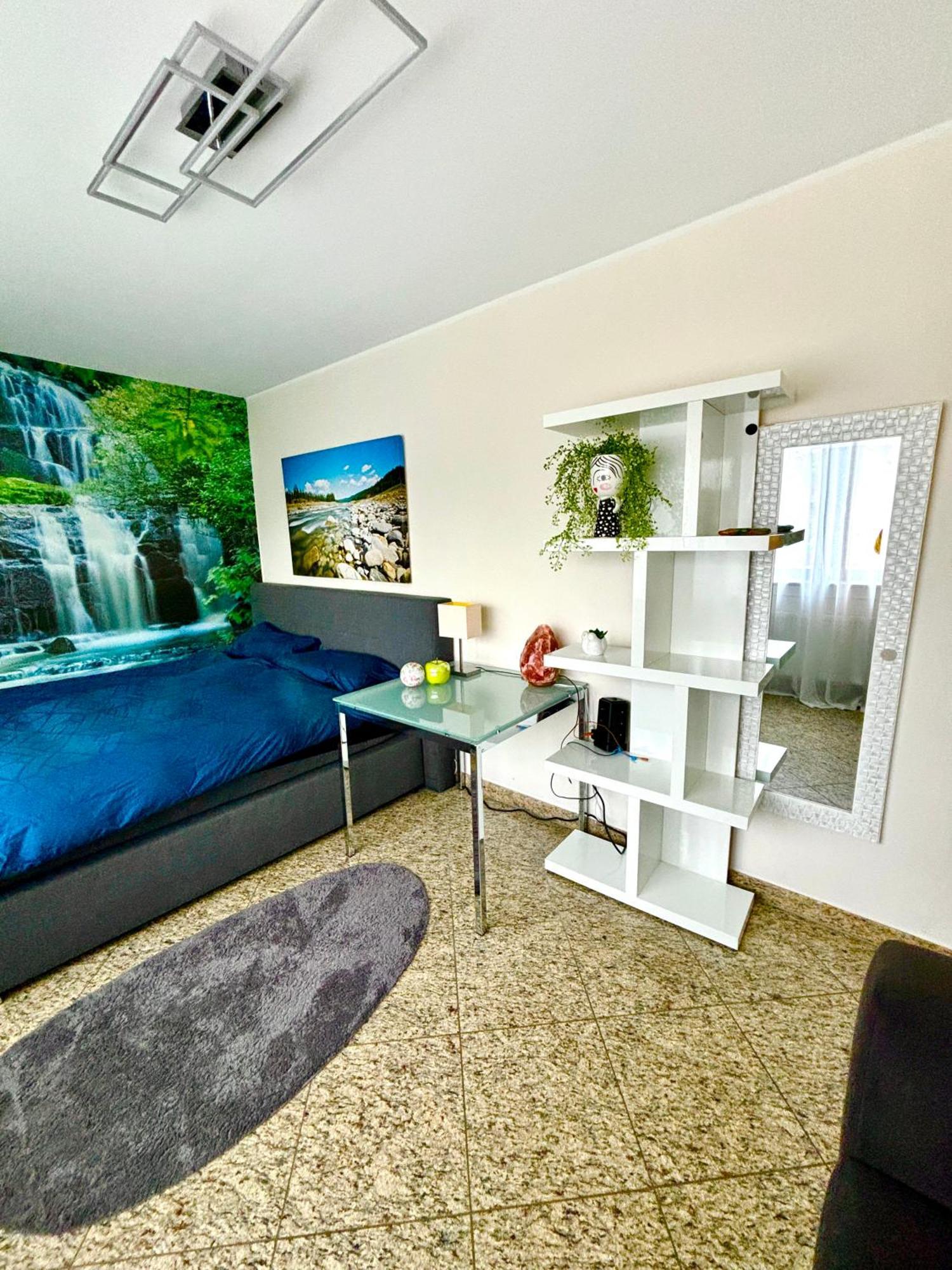 Magisches Doppelzimmer Mit Atemberaubender Wasserfall-Wand In Seligenstadt Esterno foto